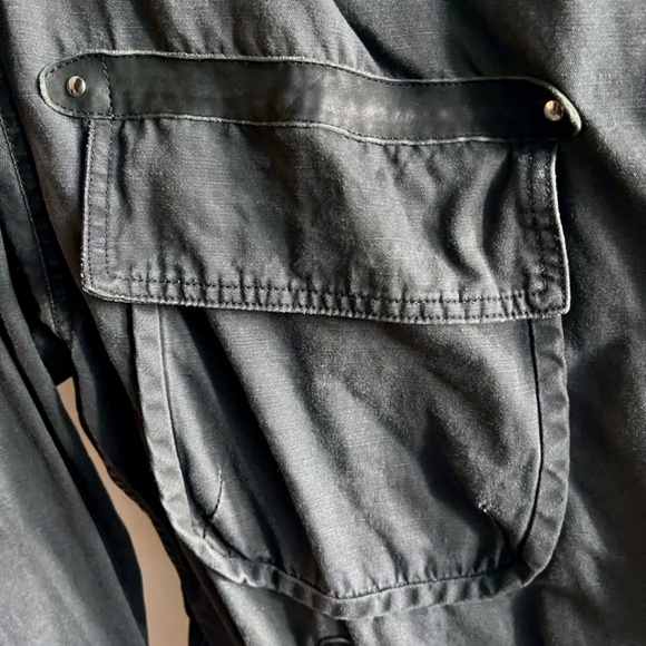 Isabel Marant Black Cotton with Black Leather Trim Biker Jacket size 1 pristine - Picture 7 of 15